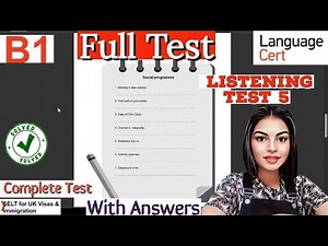 LanguageCert International ESOL SELT B1 Listening, Reading, Writing & Speaking|| Test 5 with Answers