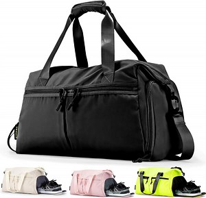 [Hot Item] Weekender Duffel Bag with Shoe Compartment and Wet Pocket-Luggage Everyday Overnight Bag for Men and Women Travel-Carry on Gym Bag