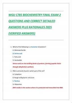 Ace Your Wgu C785 Biochemistry Final Exam 2 Latest 2025 2026 Study Guide