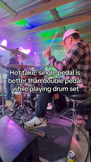 Single pedal is better than double pedal while playing the drum set. Change my mind! #drums #drummer #bassdrum #pedal #hottake #band #fyp #reels | Joe Ponder