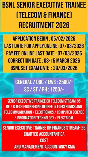 BSNL Senior Executive trainee 👉🎉 #reels #exam #upsc #ssc #job #ytshorts #yt #bsnl