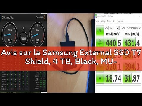 Avis sur la Samsung External SSD T7 Shield, 4 TB, Black, MU-PE4T0S/EU, Read/Write Speed up to 1050MB