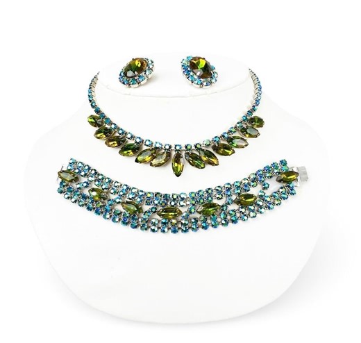 Vintage Juliana D&E Green Heliotrope Necklace Set - Etsy