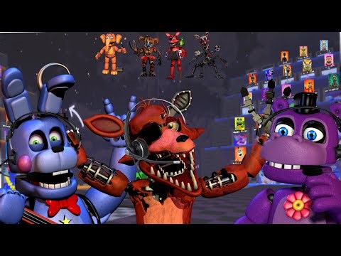 Mr hippo withered foxy and rockstar Bonnie play FNAF teamwork obby!!!