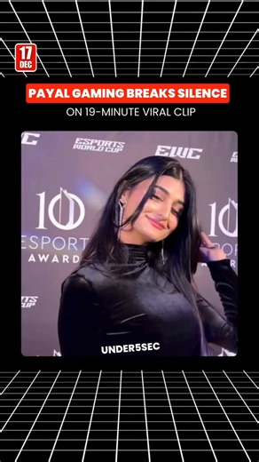 Under 5 Second's 🇮🇳 on Instagram: "Payal Gaming breaks silence on 19-minute v*ral clip, denies any connection Popular Indian gaming content creator Payal Dhare, widely known as Payal Gaming, has finally spoken out after her name was linked to a 19-minute v*ral clip circulating across social media platforms. The issue had been trending for days, fuelling rumours and widespread speculation. In her statement, Payal clearly denied any association with the video, stating that the woman seen in the