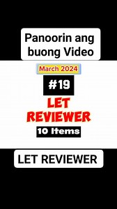 3.1K views · 91 reactions | LET REVIEWER. #labanLangTaSelf #lpt2024 #LPTsoon #foryourpage #March2024 #question #education #educational #tips | Your LET Reviewer | Facebook