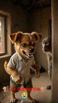 🐒 मंकी और डोगी , लोग कैसे जलते हैं एक दूसरे से.....#viral #trending #ai #shorts #shortvideo