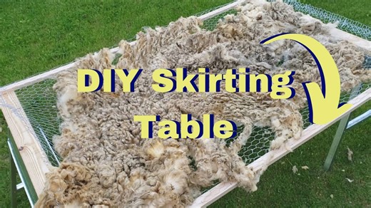 Skirting A Sheep Fleece on a DIY Skirting Table