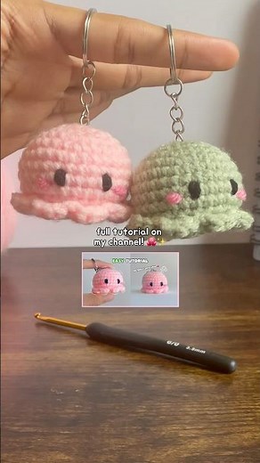 so cute and easy! ✨| crochet octopus keychain for beginners #crochet #beginner #easy