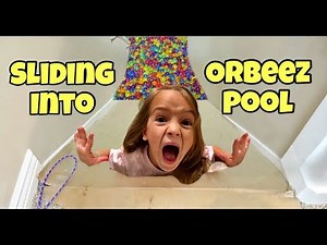 FIRST Stair Slide into THOUSANDS of ORBEEZ