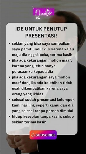 KATA BIJAK - IDE PENUTUP PRESENTASI #shorts