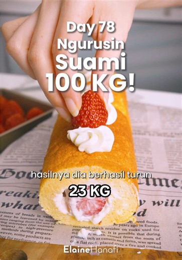 Titik terberat suami . Suami pernah mencapai 115 KG, cuman yang didokumentasi di NGURUSIN SUAMI 100 KG, beforenya mulai pas dia 101 KG. Kenapa kok nggak mulai pas 115 KG? Karena waktu itu suami difoto aja nggak mau. Tiba2 pas sampai 101 KG, dia ada inisiatif untuk dibikinin konten. Dan sekarang suami udah 93KG 👏🏽👏🏽👏🏽 tetap makan medok2, no hambar hambar, dan bisa makan manis 😍😍 menjalani tiap hari dengan nikmat 🙏🏽 . ROLL CAKE DIET Bahan A 250 gram putih telur 1/2 sdt cream of tartar (b