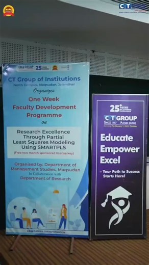 CT Group of Institutions, North Campus, Maqsudan on Instagram: "One week. Endless learning. ✨ The FDP on PLS-SEM using SmartPLS concludes with enriched knowledge, innovative thinking, and strengthened research foundations at CT Group of Institutions NorthCampus, Maqsudan. 🚀📚"