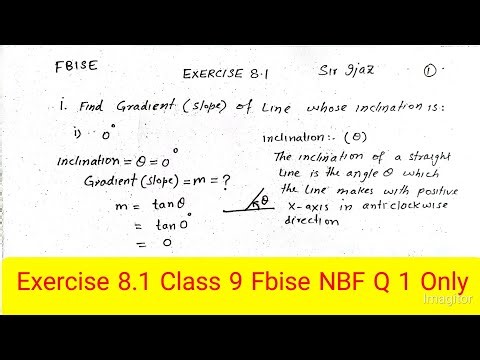 Exercise 8.1 Class 9 Fbise NBF Q 1 Only