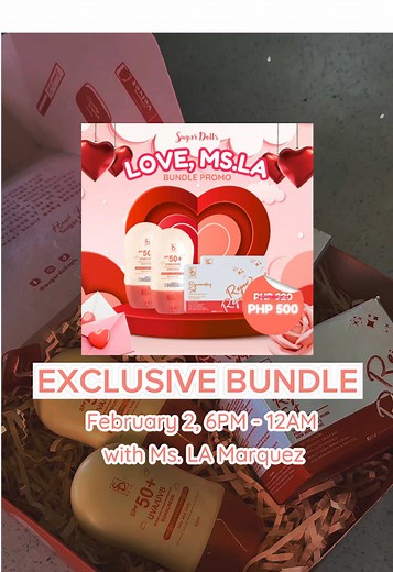 Are you up for a little surprise this love month? 👀 Well, it got here a bit early because we prepared lots of discounted bundles for you, dollies! 🫢 Visit @sugardollsceo to register on our live event and get a chance to have this bundle! 😉🩷 #sugardollsph #MsLaSugardollsCEO #sdskincare #sdcosmetics #sdfragrances