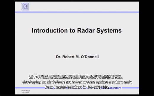 MIT雷达系统课程-Lecture 1  Introduction（中文字幕）