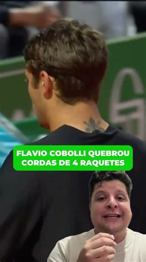 FLAVIO COBOLLI QUEBROU 4 CORDAS E QUASE FICOU SEM RAQUETE PRA JOGAR! #tennis #masters1000 #atp