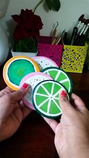 DIY Fruit Coasters with Clay|Handmade Clay Coasters #diycoasters #coaster #diy