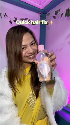 Best baby oil hair hack-dry to glossy in seconds via