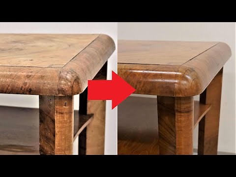 10 layers of shellac / Art Deco table restoration