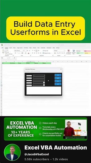 Build a Data Entry Form in Excel with VBA #excel #tutorial