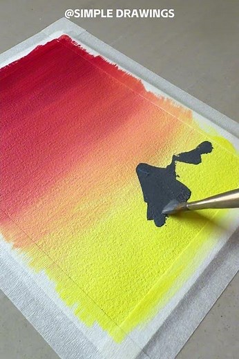 Easy Step by Step Sunset Painting Tutorial 🌅 #painting#acrylicpainting #shors