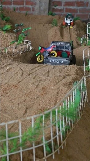 RC Toyota Hilux 4x4 Off-Road Adventure | Miniature Truck & Dirt Road Challenge#shorts #offroad