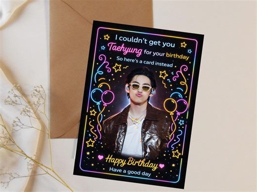 Taehyung Birthday Card, BTS Gift For Army, Funny V Birthday Card, BTS Birthday Card, printable, Instant Download (Digital Download)