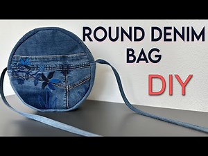 DIY Round Denim Bag from old jeans | Tutorial | Upcycle ideas