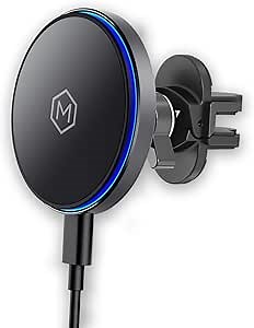 Mag Switch Qi2 Mag Safe Wireless Car Charger Air Vent Mount, 15W Fast Charger with a built in on/off switch for charging, Strong N52 Magnets, Compatible with iPhone 14/15/16/17 Iphone Air