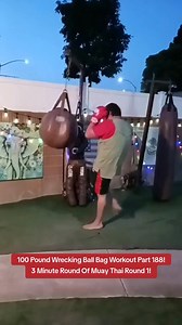 8.3K views · 105 reactions | 100 Pound Wrecking Ball Bag Workout Part 188! 3 Minute Round Of Muay Thai Round 1! | Nickword 1 | Facebook