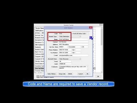ShopKey Mgmt SE - Configurations: Vendor Setup (basic)
