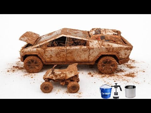 The surreal Cleaning Process of a Tesla | Mini Car After an Extreme Off-Road Adventure