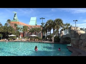 Walt Disney World Swan & Dolphin Pools, Beach - Grotto Pool, Water Slide POV, Jacuzzis, Swan Boats