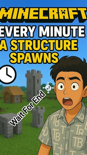 Minecraft but, every minute a structure spawn | #gaming #viral #shorts #shortsfeed