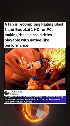 Fan-Made Native PC Ports of Raging Blast 2 and Budokai HD Underway #dragonball
