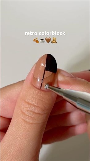 would you wear these retro colorblock nails? ☕️ using ‪@EllaMila‬ ad #nails #nailart