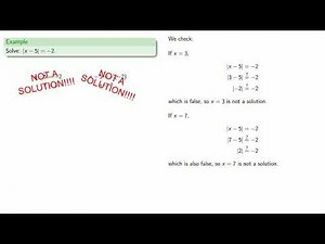 Absolute Value: Algebraic Solutions