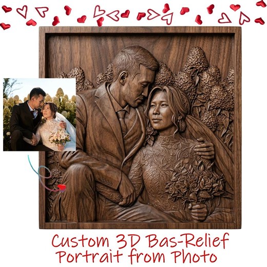 Custom 3D Bas-relief Portrait From Photo | STL File for CNC Router & 3D Printing | Personalized Anniversary Gift | Digital Download - Etsy