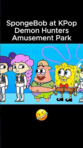 SpongeBob at KPop Demon Hunters Amusement Park! 🤣 Part 2 #spongebob #kpopdemonhunters #animation