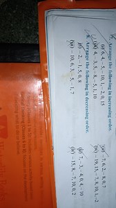 7. Arrange the following in increasing order. (i) 6, 4, -5, -1... | Filo