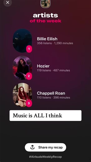 I survive on music.#music #musicisallithinkabout #billieeilish #chappellroan #canicallyourose @air@Airbuds Widget @BILLIE EILISH @chappell roan @Sabrina Carpenter
