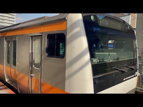 【E233系T9編成 NN出場回送（指定保全・機器更新）】E233系0番台ﾄﾀT9編成が回送電車として豊田駅1番線に到着停車〜警笛を鳴らして発車するフルシーン（回9441M）2025.9.26