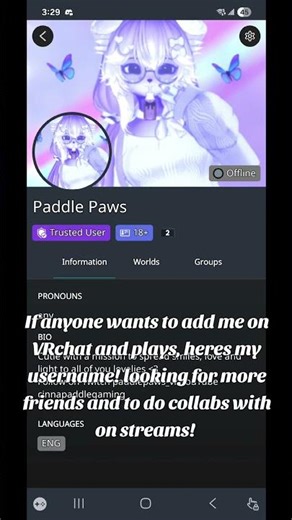 of anyone wants to add me on VRchat and plays, here's my username! The more the merrier! #vrchat