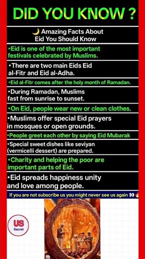 10 Beautiful Facts About Eid You Should Know #eid #eidmubarak #facts
