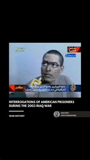 This archival footage from March 2003 shows Al Jazeera's coverage of American prisoners of war captured near Nasiriyah during the early stages of the Iraq War. The video features interrogations of several soldiers as they answer questions about their origins, ages, and units. | History In Pictures