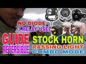 Guide Installation Mini Driving Light V1 + Reversible Stock Horn Combo Passing/ 3 Relay /No diode