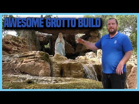 Water Fall with Grotto construction: St Ambrose Catholic Church