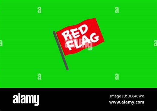 Red flag animation on green screen Stock Video Footage - Alamy