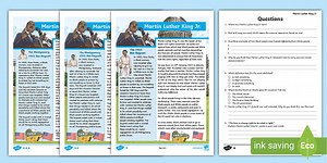 UKS2 Martin Luther King Jr.  Reading Comprehension Activity